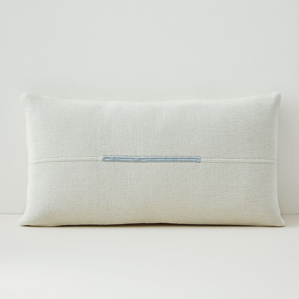 Accented Cotton Canvas Lumbar Pillow Cover West Elm United Kingdom